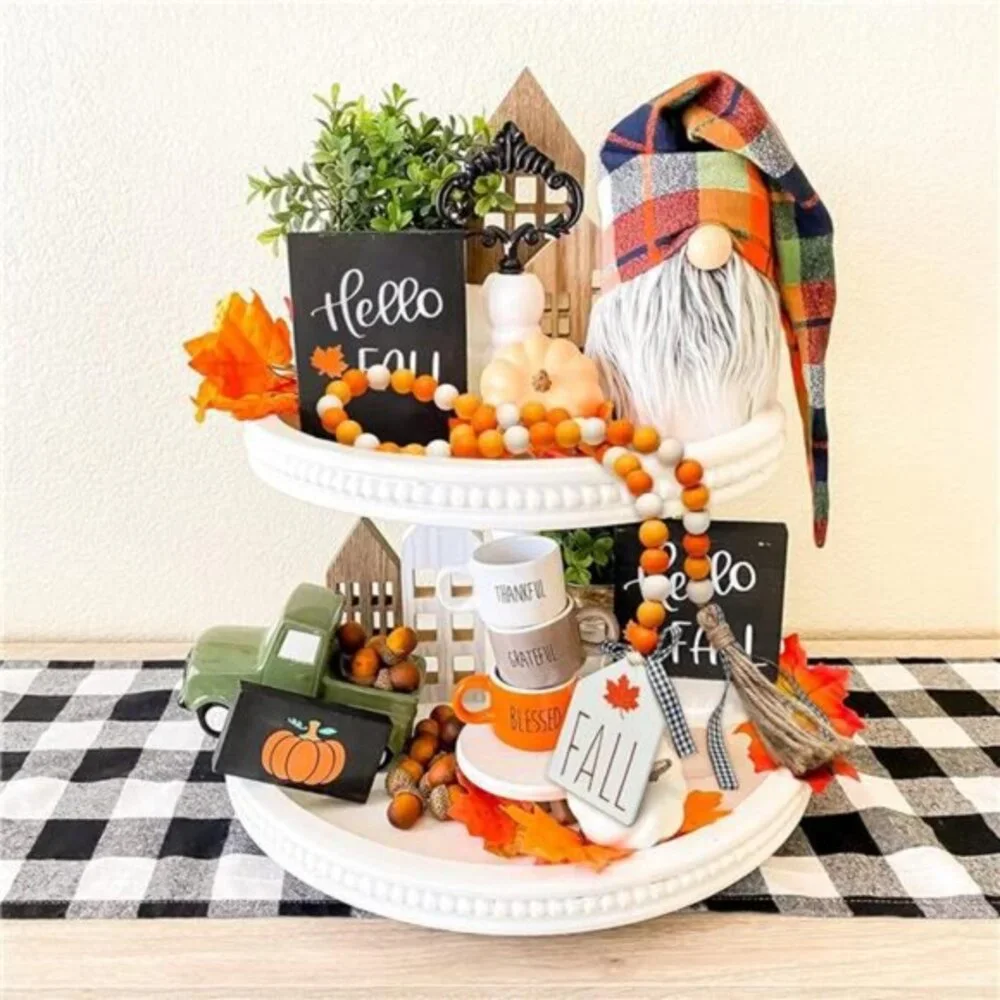 Fall Wood Bead Tassel‎ Garland, 40inch Thanksgiving Farmhouse Rustic Bead